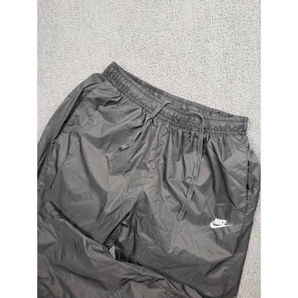Nike Track Pants Mens L Gray Mesh Lined Windbreaker Elastic Waist Swoosh 928002